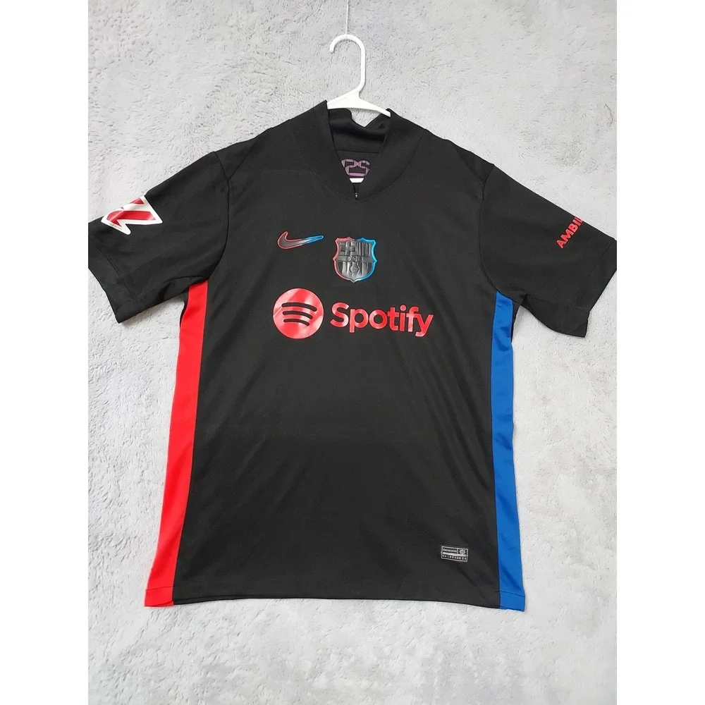 FC Barcelona Jersey Mens Medium Lamine Yamal 19 FCB Soccer Black 2024-25 Away M